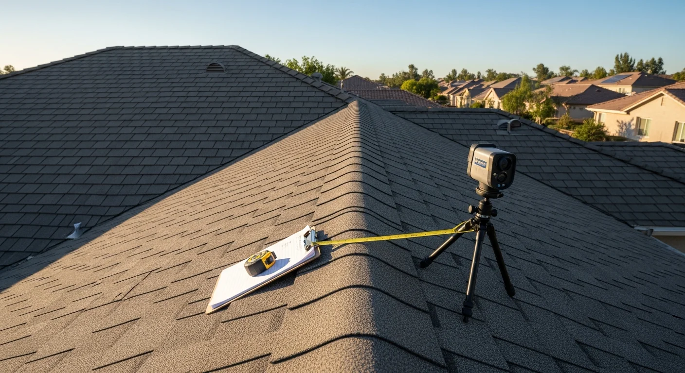 Property manager reviewing roof maintenance and inspection reports
