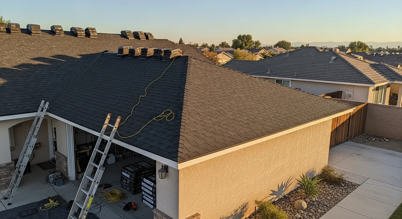 Professional roofer installing and repairing residential and commercial roofs
