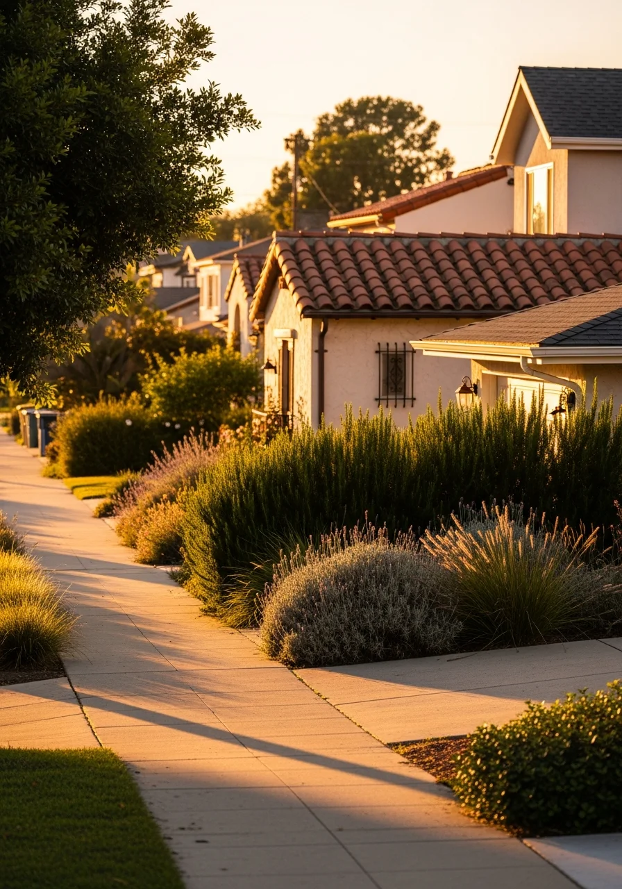 Orange County neighborhood with varied home styles representing the county's diverse communities.